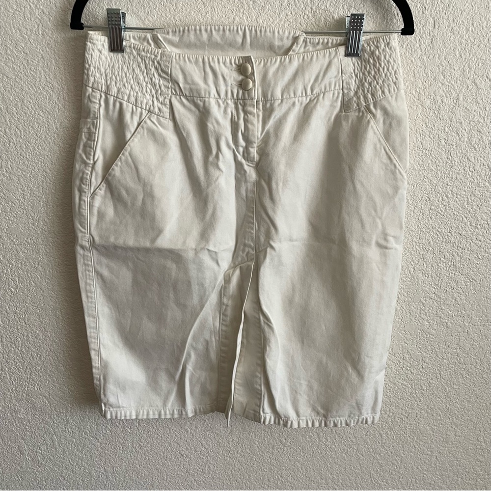 Vintage White Emporio Armani Cotton Pencil Skirt